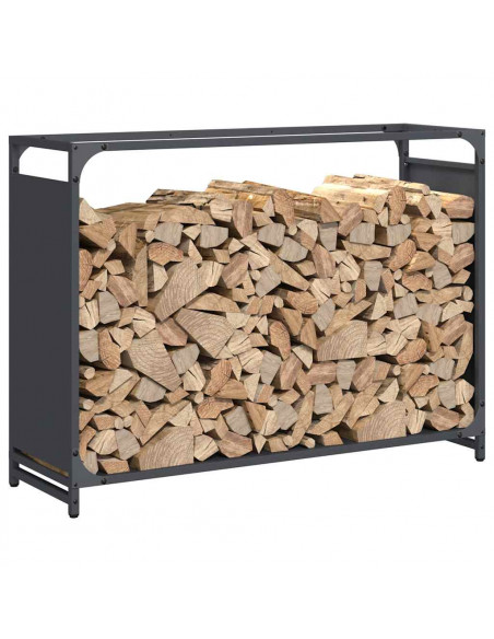 Rastrelliera per Legna da Ardere Antracite 90x28x65 cm