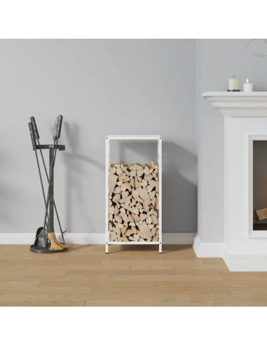 Rastrelliera per Legna da Ardere Bianca 34x25x70 cm