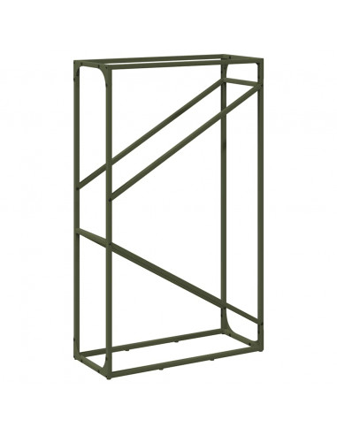 Rastrelliera per Legna da Ardere Verde Oliva 60x25x100 cm
