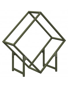 Rastrelliera per Legna da Ardere Verde Oliva 60x25x60 cm 2