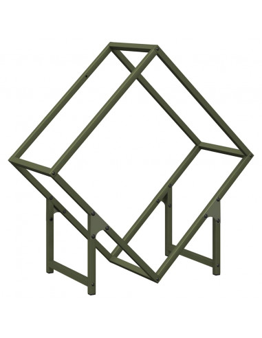 Rastrelliera per Legna da Ardere Verde Oliva 60x25x60 cm