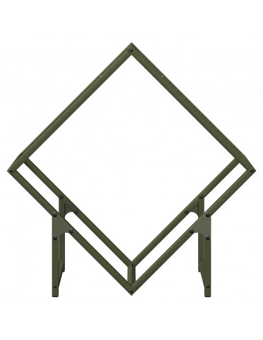Rastrelliera per Legna da Ardere Verde Oliva 60x25x60 cm