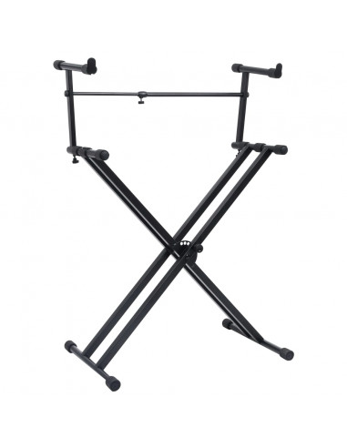 Supporto per Tastiera Musicale a Doppia Staffa a X Nero