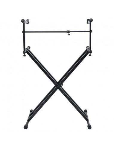 Supporto per Tastiera Musicale a Doppia Staffa a X Nero