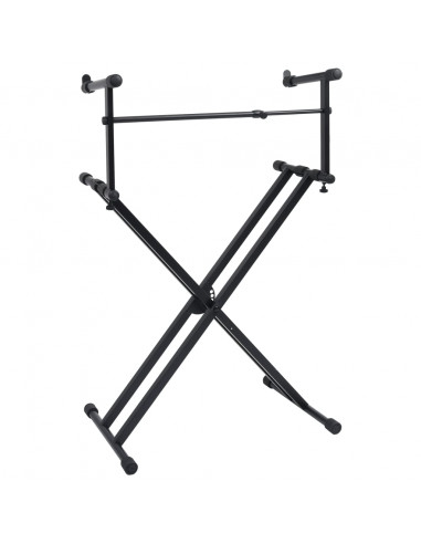 Supporto per Tastiera Musicale a Doppia Staffa a X Nero