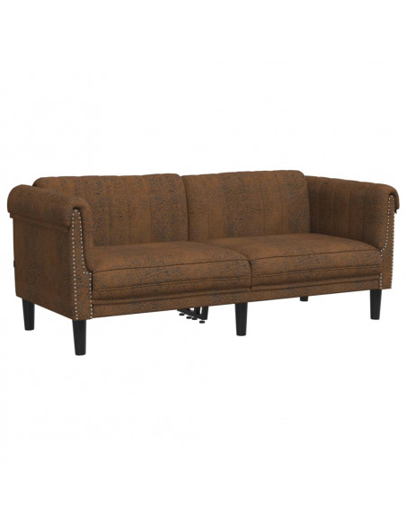 Set di Divani 3 pz Marrone in Velluto