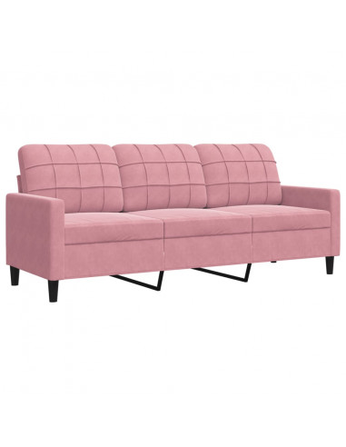 Set di Divani 2 pz con Cuscini e Rinforzi rosa in Velluto
