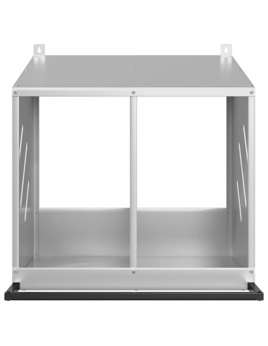 Nido per Polli con 2 Scomparti in Metallo Galvanizzato Argento