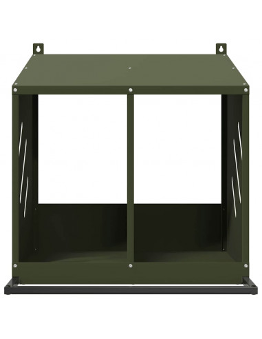 Nido per Polli con 2 Scomparti in Metallo Verde Oliva