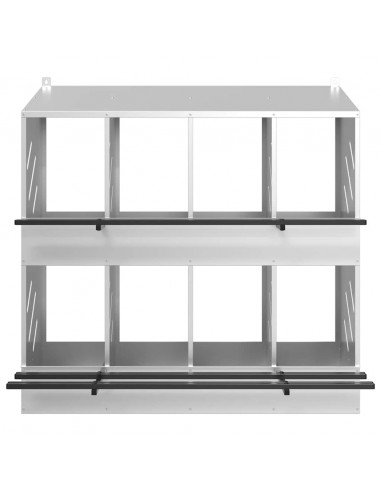 Nido per Polli con 8 Scomparti in Metallo Galvanizzato Argento