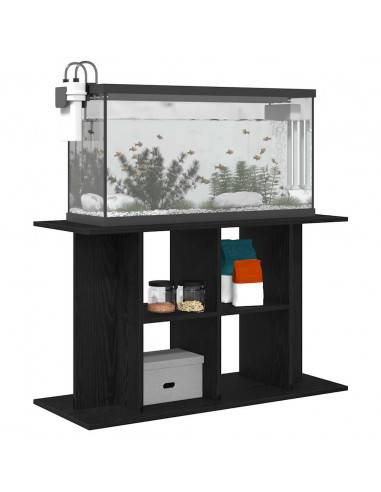 Supporto Acquario 100x40x60 cm Legno Multistrato Rovere Nero