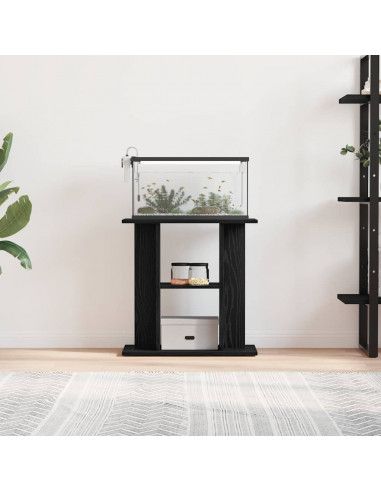 Supporto Acquario 60x30x60 cm Legno Multistrato Rovere Nero