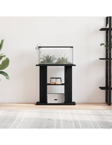 Supporto Acquario 60x30x60 cm Legno Multistrato Rovere Nero