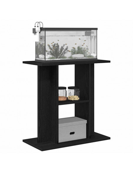 Supporto Acquario 60x30x60 cm Legno Multistrato Rovere Nero