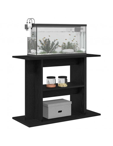Supporto Acquario 80x35x60 cm Legno Multistrato Rovere Nero