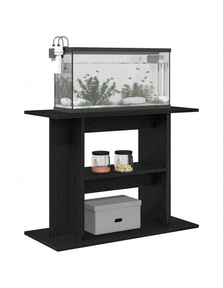 Supporto Acquario 80x35x60 cm Legno Multistrato Rovere Nero