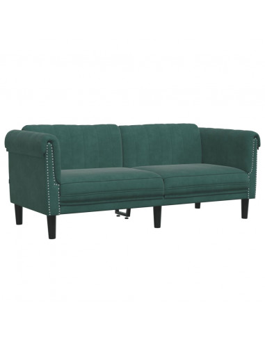 Set di Divani 2 pz Verde Scuro in Velluto