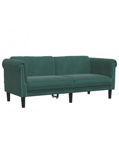 Set di Divani 2 pz Verde Scuro in Velluto