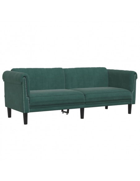 Set di Divani 2 pz Verde Scuro in Velluto