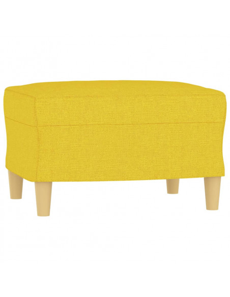 Set di Divani 3 pz con Cuscini Giallo Chiaro in Tessuto