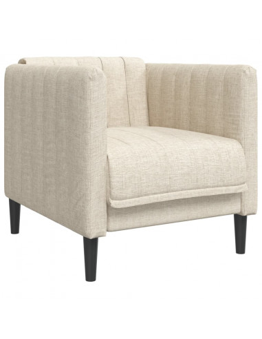 Set di Divani 3 pz Crema in Tessuto