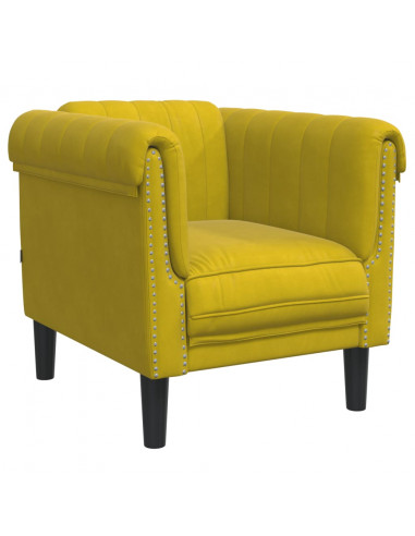 Set di Divani 3 pz Giallo in Velluto