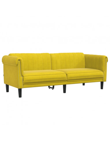 Set di Divani 3 pz Giallo in Velluto