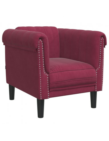 Set di Divani 3 pz Rosso Vino in Velluto