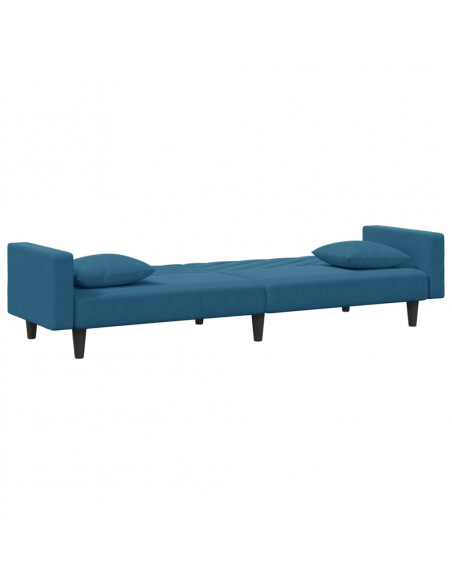 Set di Divani 2 pz con Cuscini Blu in Velluto