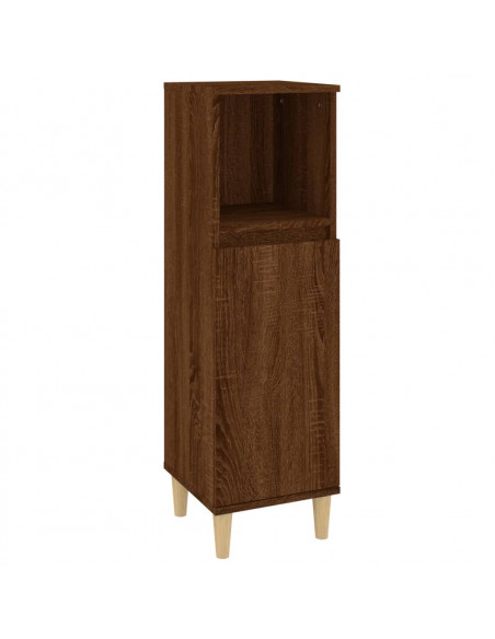 Set Mobili da Bagno 3 pz Rovere Marrone in Legno Multistrato
