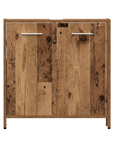 Set Mobili da Bagno 4 pz Legno Antico in Legno Multistrato