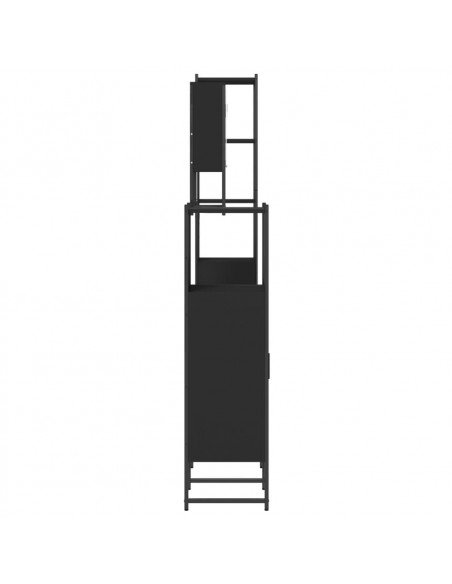 Set Mobili da Bagno 4 pz Nero in Legno Multistrato