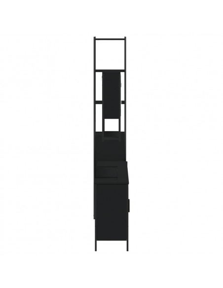Set Mobili da Bagno 4 pz Nero in Legno Multistrato