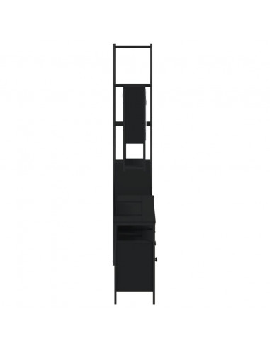 Set Mobili da Bagno 4 pz Nero in Legno Multistrato