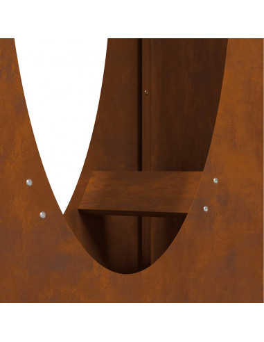 Rastrelliera per Legna da Ardere 50x23x100 cm in Acciaio Corten