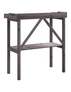 Tavolo Piante Ripiano Grigio 78x38x,82,5cm Legno Massello Abete