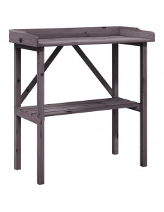 Tavolo Piante Ripiano Grigio 78x38x,82,5cm Legno Massello Abete 2