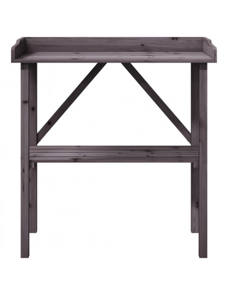 Tavolo Piante Ripiano Grigio 78x38x,82,5cm Legno Massello Abete