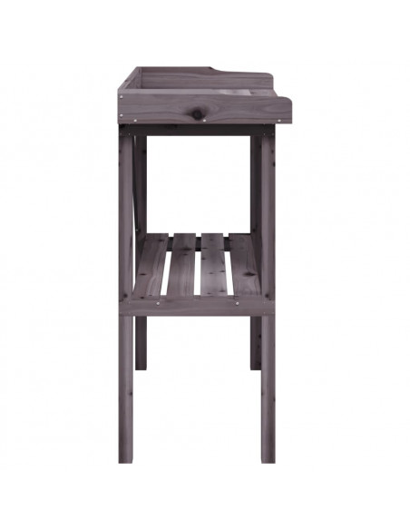 Tavolo Piante Ripiano Grigio 78x38x,82,5cm Legno Massello Abete
