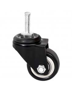 Ruote per Fioriera 4 pz Nere 8x3,5x8 cm Ferro