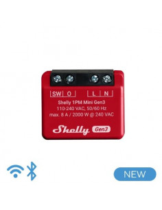 Shelly Mini 1PM Gen3 - Smart Relay 8A AC WiFi/BT + PM