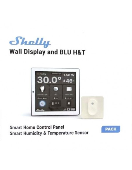 Shelly Wall Display + Sensore H&T - Pannello con Display touch Bianco