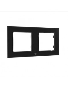Shelly Wall Frame 2 - Placca interruttore da parete nera doppia
