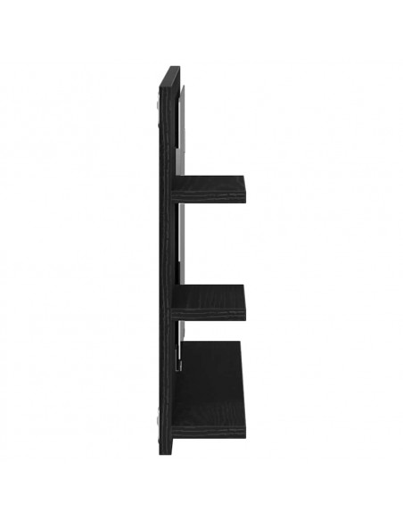 Specchio da Bagno Rovere Nero 60x10,5x45 cm Legno Multistrato