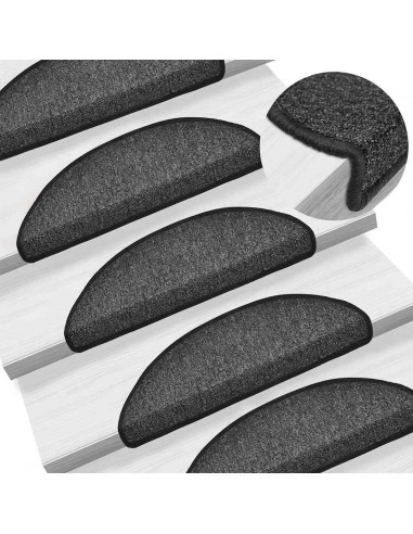 Tappetini per Scale 30 pz Antracite 56x17x3 cm