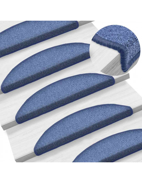 Tappetini per Scale 30 pz Blu 56x17x3 cm