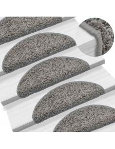 Tappetini per Scale 30 pz Grigi 56x17x3 cm