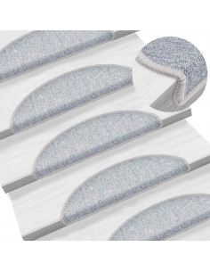 Tappetini per Scale 30 pz Grigio Chiaro 56x17x3 cm