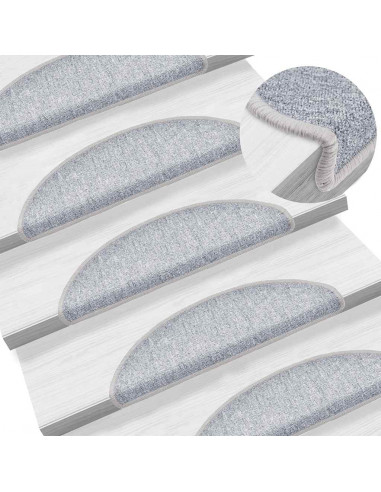Tappetini per Scale 30 pz Grigio Chiaro 56x17x3 cm