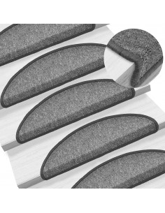 Tappetini per Scale 30 pz Grigio Scuro 56x17x3 cm